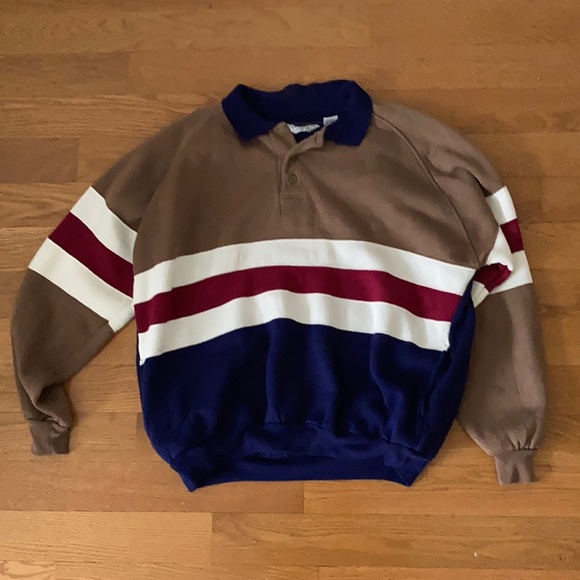 J. B. Buck Tops - Vintage colorblock collared sweatshirt